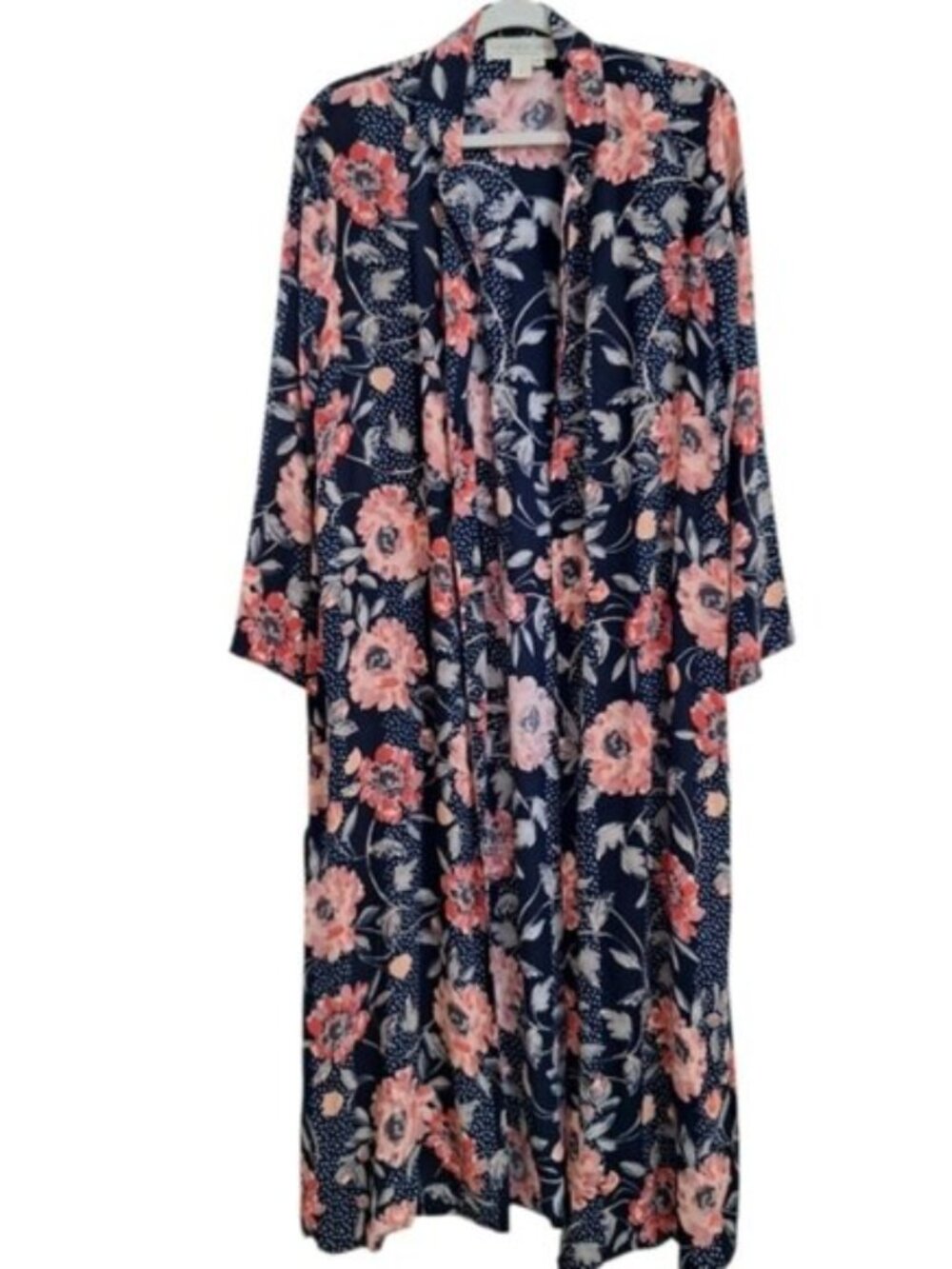 SALTWATER LUXE Floral Open front pockets Longline Kimono Duster
